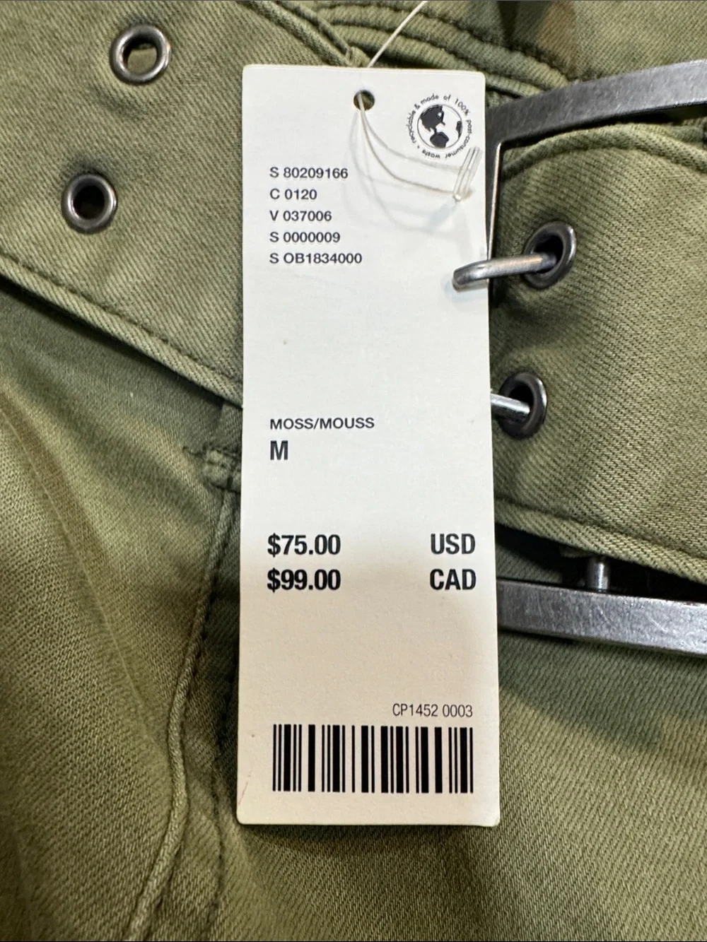 Olive Green Cargo Mini Skirt with Belt
